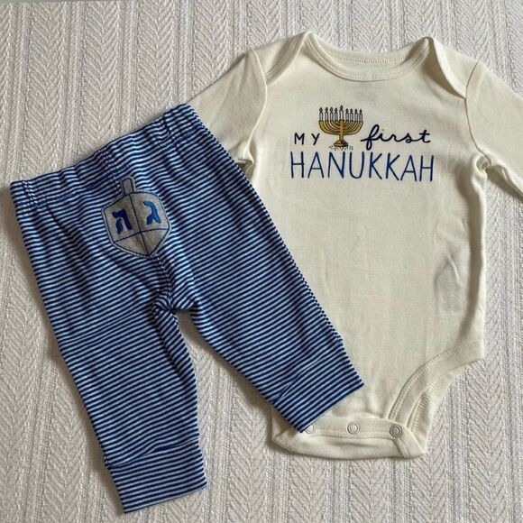 CARTER’S Boys 2-Piece “My First Hanukkah” Outfit - Picture 1 of 6